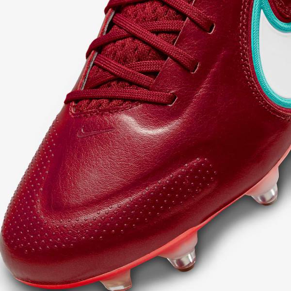 Red / Light Red / White Women's Nike Tiempo Legend 9 Elite SG-Pro AC Soft-Ground Football Shoes | NK690HCA