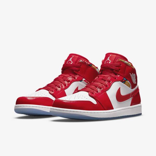 Red / Navy / White Men's Nike Air Jordan 1 Mid SE Jordan Shoes | NK709VJC