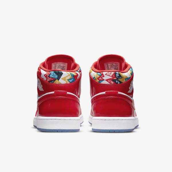 Red / Navy / White Men's Nike Air Jordan 1 Mid SE Sneakers | NK937NVI