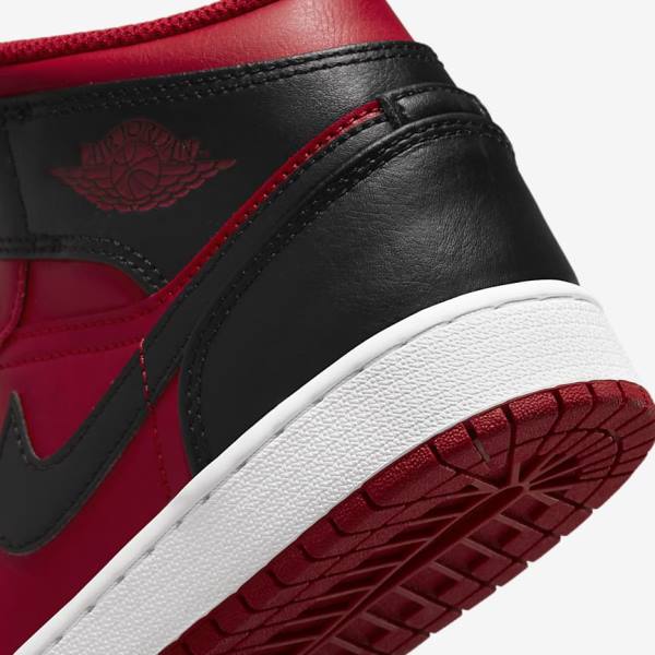 Red / White / Black Kids' Nike Air Jordan 1 Mid Older Sneakers | NK176PZN