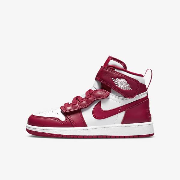 Red / White Kids\' Nike Air Jordan 1 Hi FlyEase Older Sneakers | NK609CIX