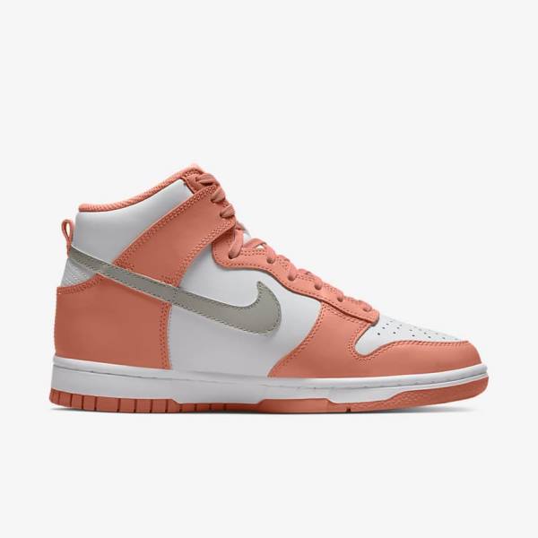 Red / White / Light Women's Nike Dunk High Sneakers | NK406COF