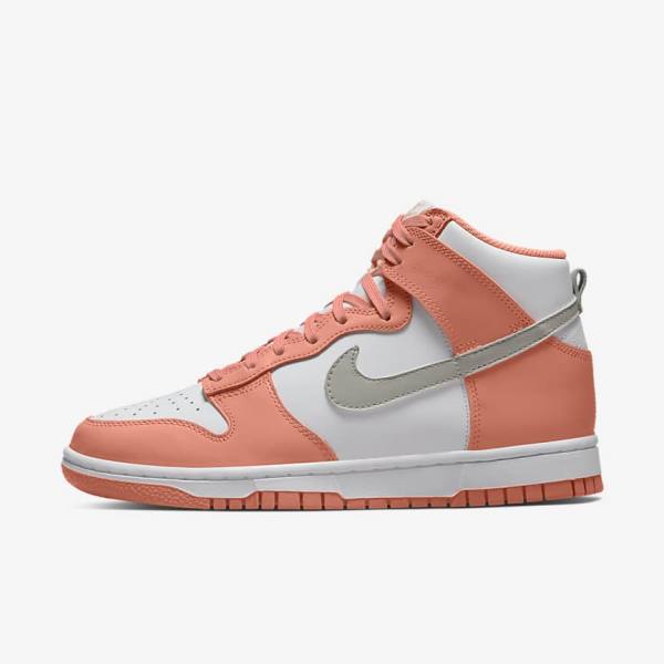 Red / White / Light Women\'s Nike Dunk High Sneakers | NK406COF