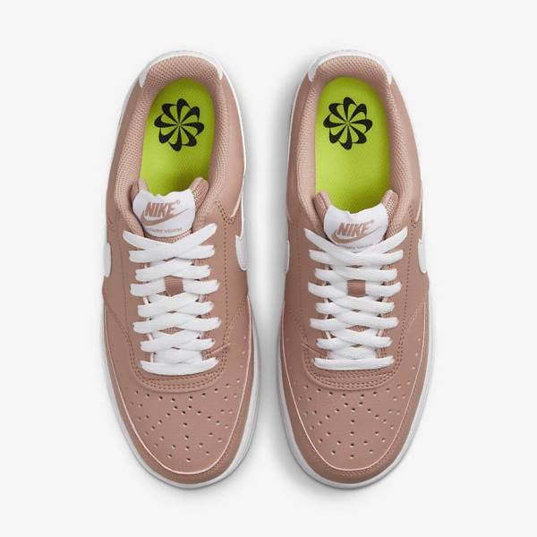 Rose / Black / White Women's Nike Court Vision Low Next Nature Sneakers | NK716ETD