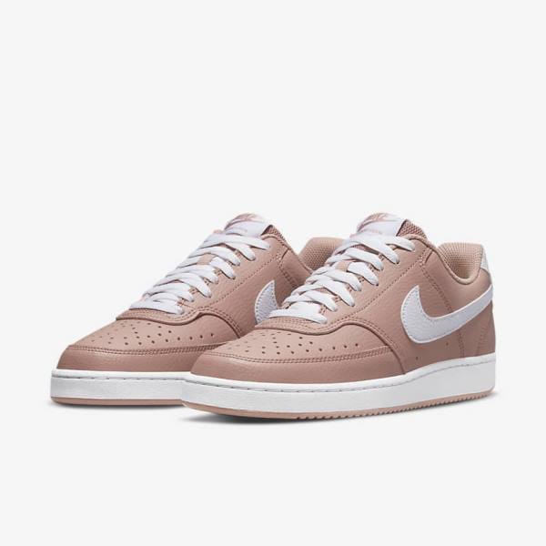 Rose / Black / White Women's Nike Court Vision Low Next Nature Sneakers | NK716ETD