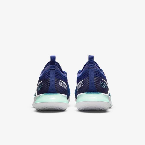 Royal Blue / Turquoise / Orange / White Men's Nike NikeCourt React Vapor NXT Hard-Court Tennis Shoes | NK420DRI