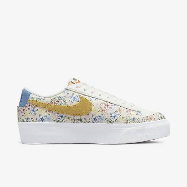 Royal / Blue Women's Nike Blazer Low Platform Sneakers | NK073DQK