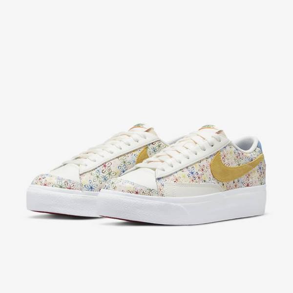 Royal / Blue Women's Nike Blazer Low Platform Sneakers | NK073DQK