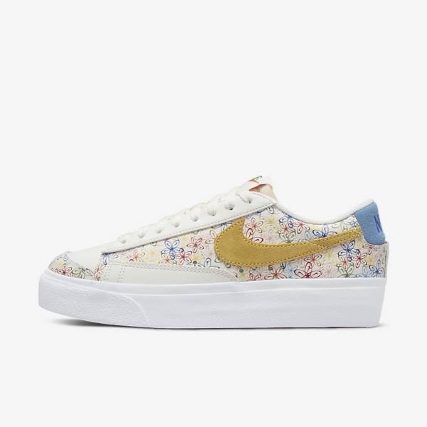 Royal / Blue Women\'s Nike Blazer Low Platform Sneakers | NK073DQK