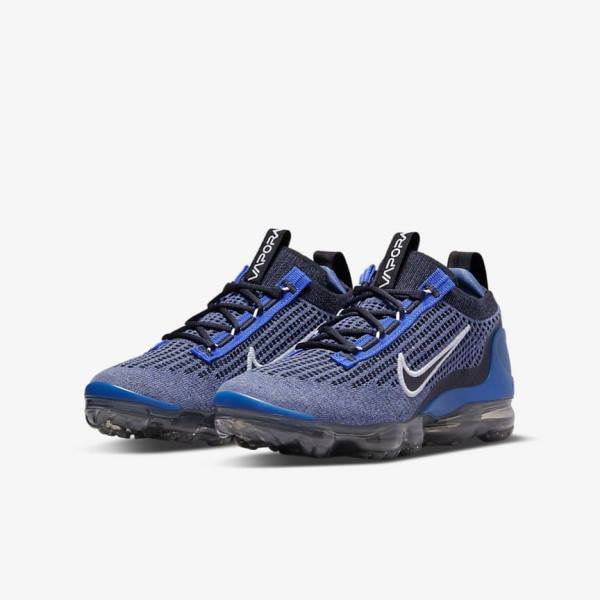 Royal / White / Dark Grey / Black Kids' Nike Air VaporMax 2021 FK Older Sneakers | NK508KDL