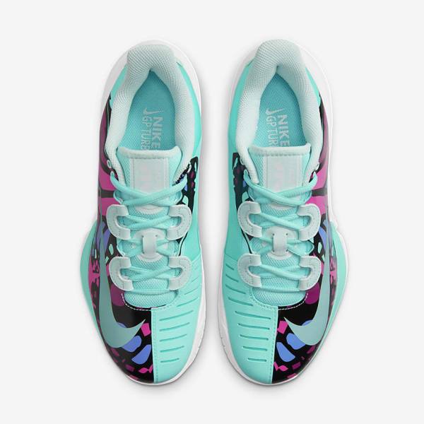 Turquoise / Black / Fuchsia / Turquoise Women's Nike NikeCourt Air Zoom GP Turbo Naomi Osaka Tennis Shoes | NK205XUN