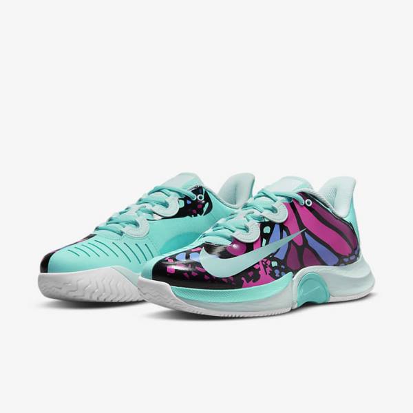 Turquoise / Black / Fuchsia / Turquoise Women's Nike NikeCourt Air Zoom GP Turbo Naomi Osaka Tennis Shoes | NK205XUN