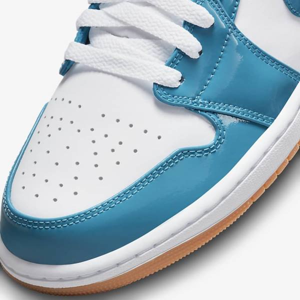 Turquoise / White / Navy / Turquoise Men's Nike Air Jordan 1 Low SE Jordan Shoes | NK096CDQ