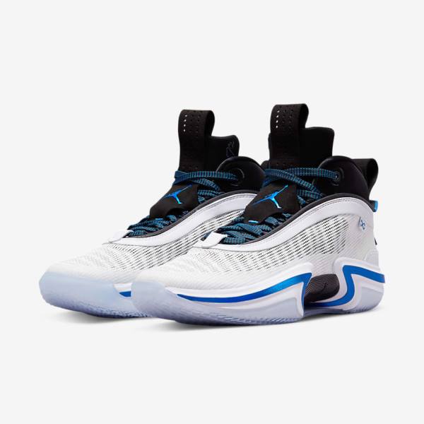 White / Black / Blue Men's Nike Air Jordan XXXVI Basketball Shoes | NK234ELT