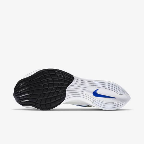 White / Black / Blue Men's Nike ZoomX Vaporfly NEXT% Road Racing Running Shoes | NK638ONU