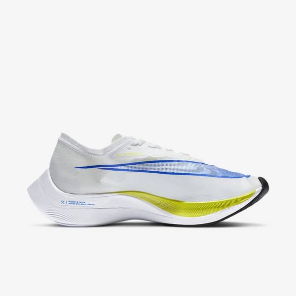 White / Black / Blue Men's Nike ZoomX Vaporfly NEXT% Road Racing Running Shoes | NK638ONU