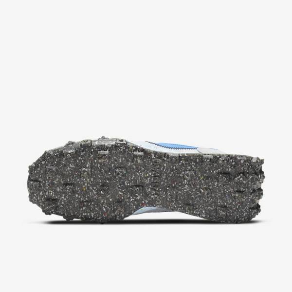 White / Black / Blue Women's Nike Waffle Racer Crater Sneakers | NK306MEO