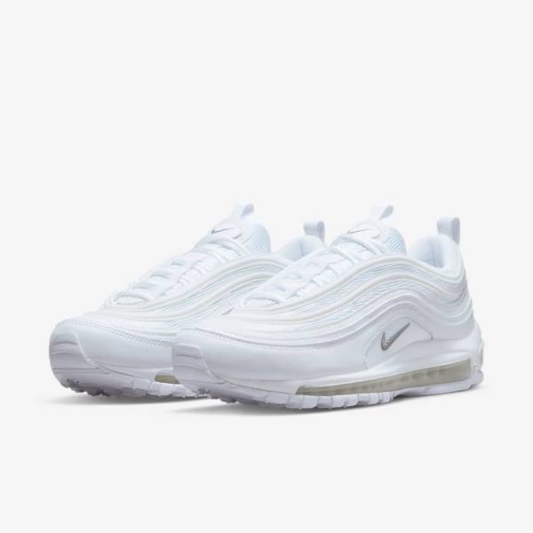 White / Black / Grey Men's Nike Air Max 97 Sneakers | NK054TFN