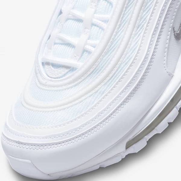 White / Black / Grey Men's Nike Air Max 97 Sneakers | NK054TFN