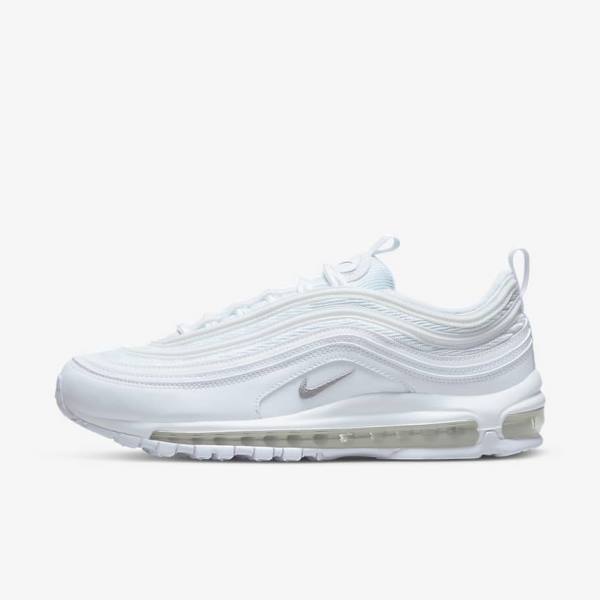 White / Black / Grey Men\'s Nike Air Max 97 Sneakers | NK054TFN