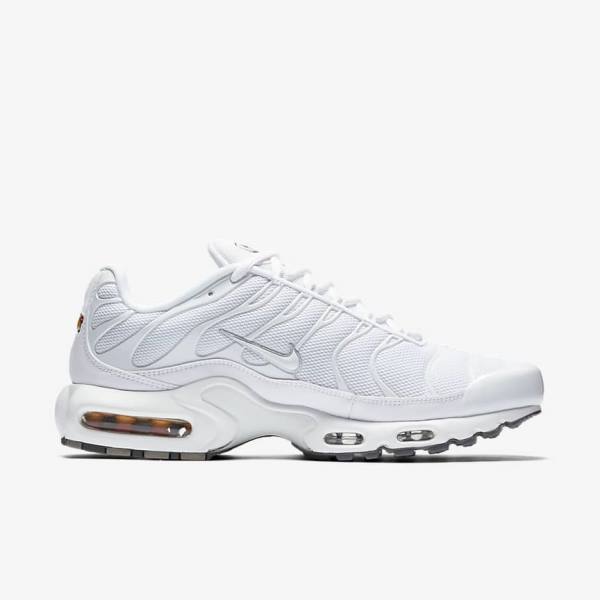 White / Black / Grey / White Men's Nike Air Max Plus Sneakers | NK082YOH