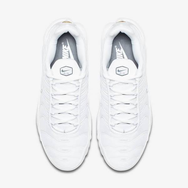 White / Black / Grey / White Men's Nike Air Max Plus Sneakers | NK082YOH