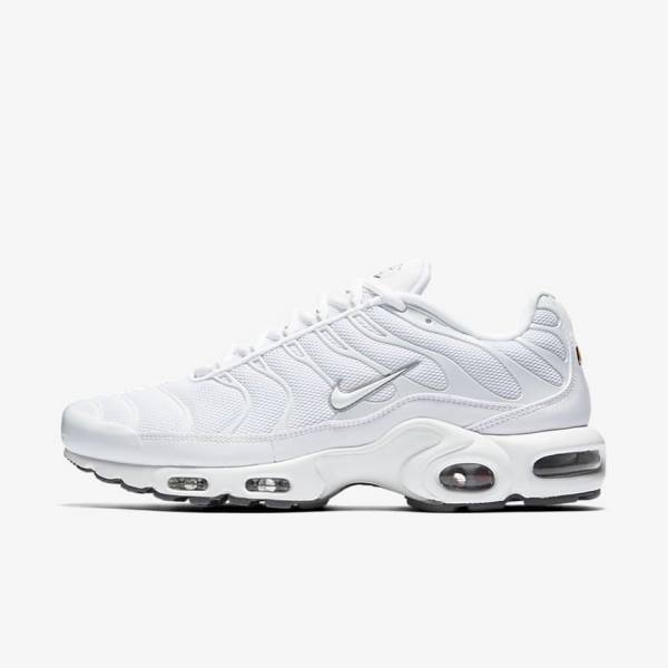 White / Black / Grey / White Men\'s Nike Air Max Plus Sneakers | NK082YOH