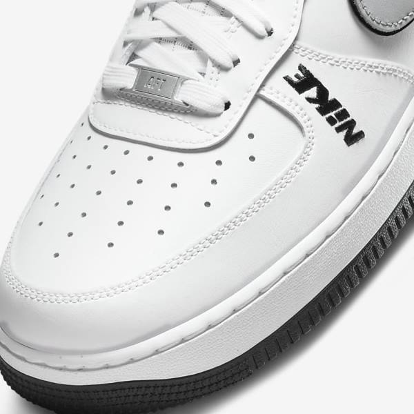 White / Black / Grey / White Men's Nike Air Force 1 07 LV8 Sneakers | NK235LKV