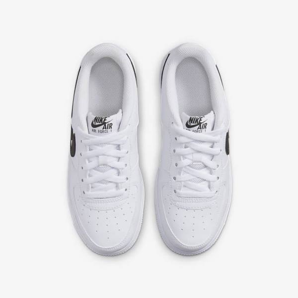 White / Black Kids' Nike Air Force 1 Older Sneakers | NK029UAJ