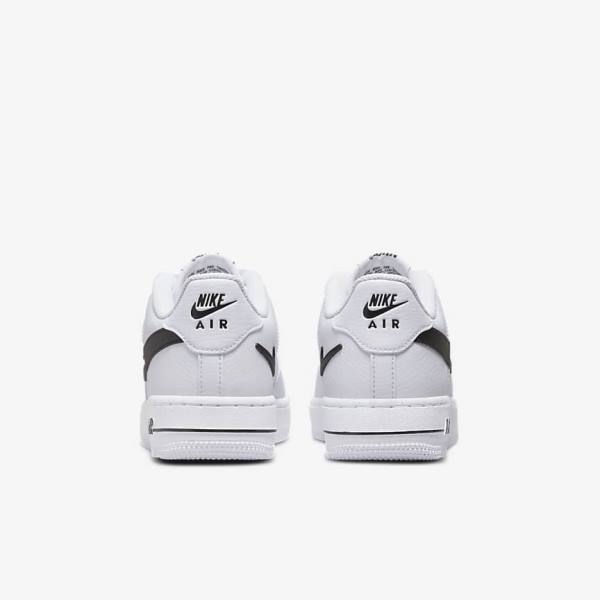 White / Black Kids' Nike Air Force 1 Older Sneakers | NK029UAJ