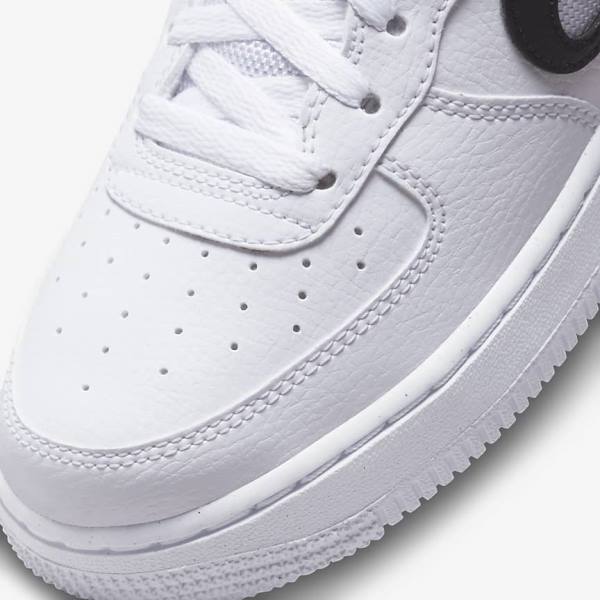 White / Black Kids' Nike Air Force 1 Older Sneakers | NK029UAJ