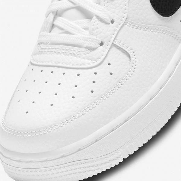 White / Black Kids' Nike Air Force 1 Older Sneakers | NK521XVH