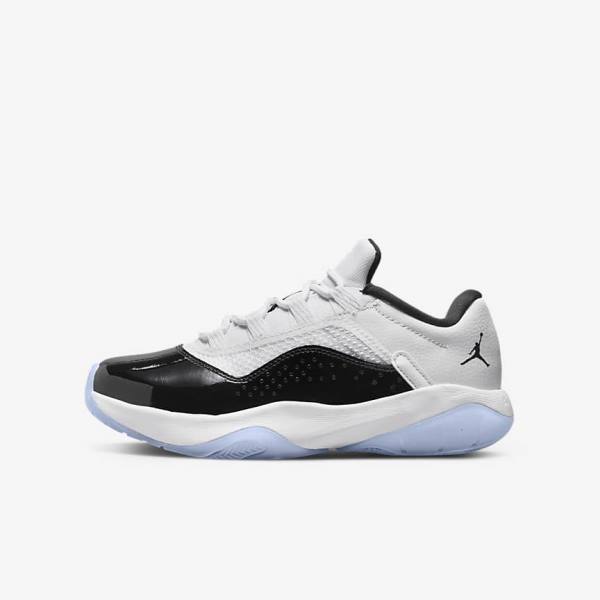 White / Black Kids\' Nike Air Jordan 11 CMFT Low Older Jordan Shoes | NK596FHR