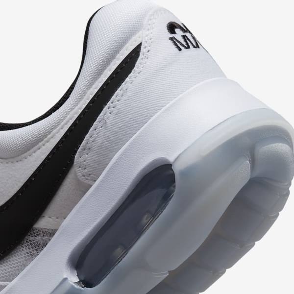 White / Black Kids' Nike Air Max Motif Older Sneakers | NK796MPL