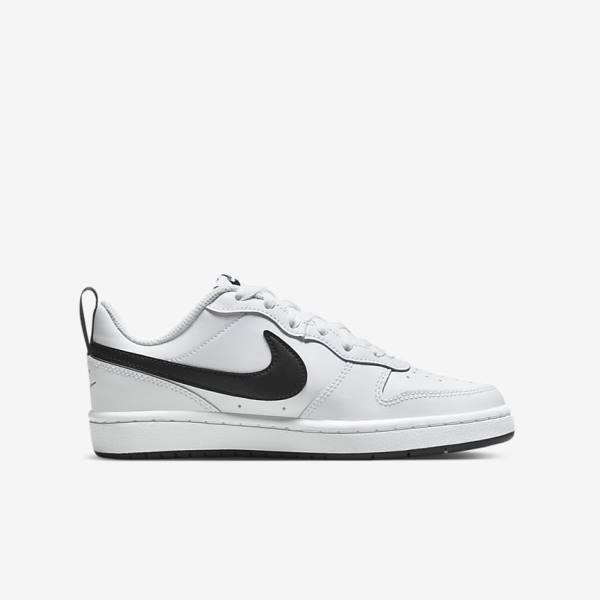 White / Black Kids' Nike Court Borough Low 2 Older Sneakers | NK062NSI