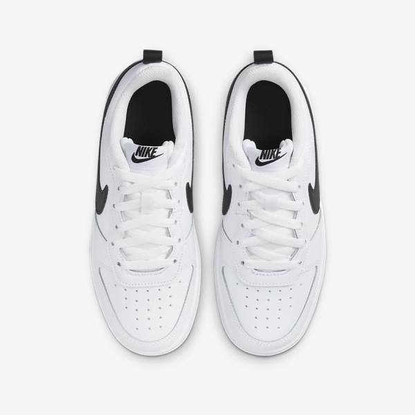 White / Black Kids' Nike Court Borough Low 2 Older Sneakers | NK062NSI