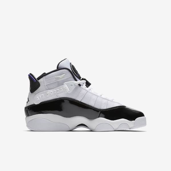 White / Black Kids' Nike Jordan 6 Rings Older Sneakers | NK952IGR