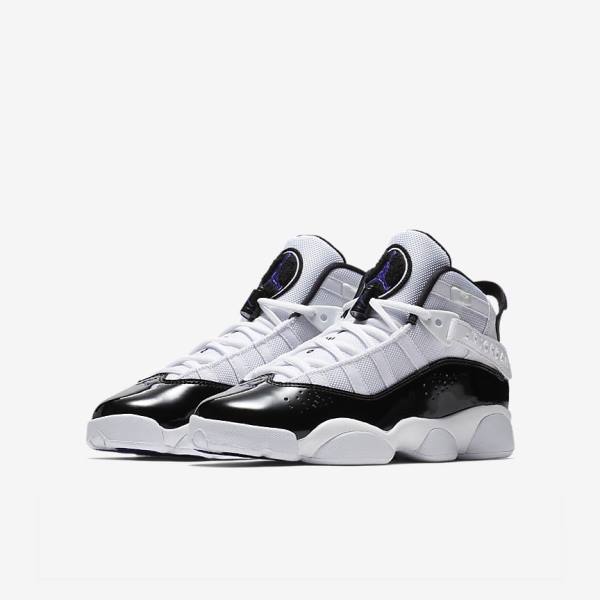 White / Black Kids' Nike Jordan 6 Rings Older Sneakers | NK952IGR