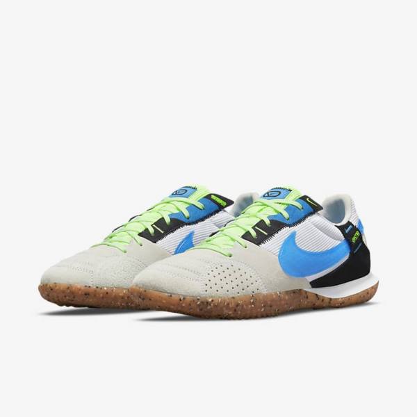 White / Black / Light Green / Light Blue Men's Nike Streetgato Football Shoes | NK391JET