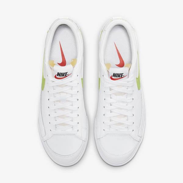 White / Black / Light Lemon Women's Nike Blazer Low Platform Sneakers | NK204LXV