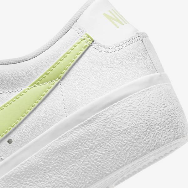 White / Black / Light Lemon Women's Nike Blazer Low Platform Sneakers | NK204LXV