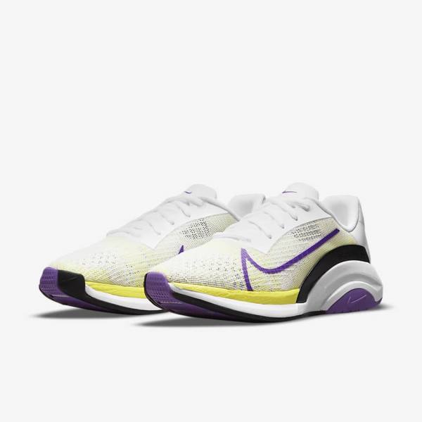 White / Black / Light Lemon Women's Nike ZoomX SuperRep Surge Endurance Class Training Shoes | NK951BYK