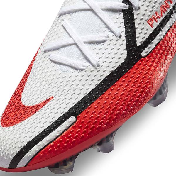 White / Black / Light Red Men's Nike Phantom GT2 Elite FG Firm-Ground Football Shoes | NK734UDF