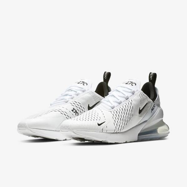 White / Black Men's Nike Air Max 270 Sneakers | NK073DJE