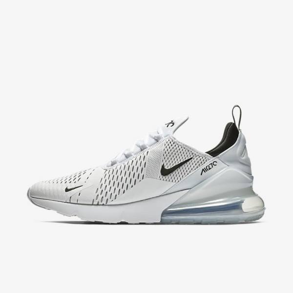 White / Black Men\'s Nike Air Max 270 Sneakers | NK073DJE