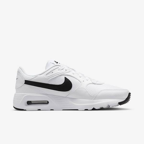 White / Black Men's Nike Air Max SC Sneakers | NK015IRY