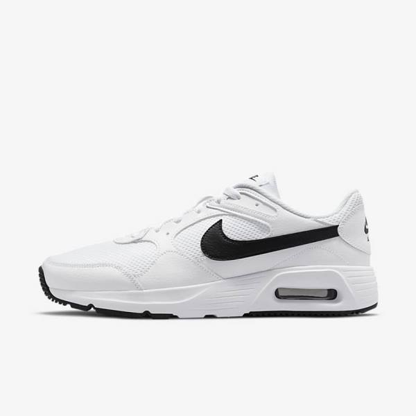 White / Black Men\'s Nike Air Max SC Sneakers | NK015IRY