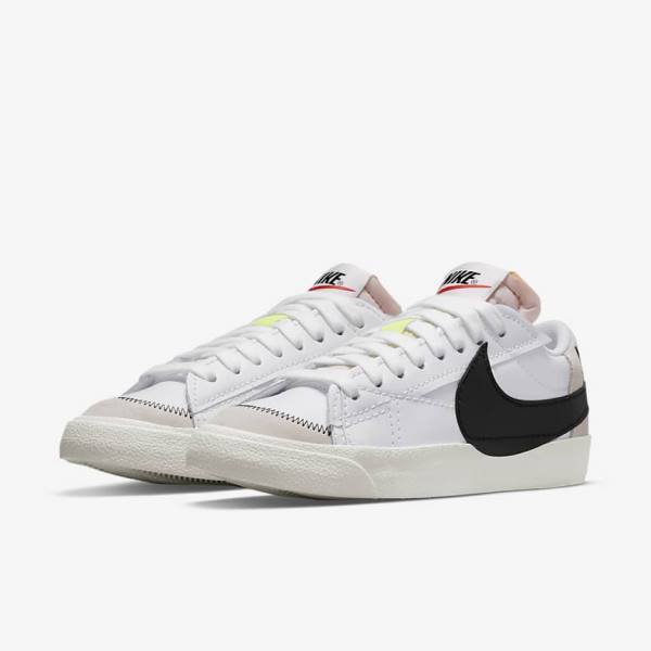 White / Black Men's Nike Blazer Low 77 Jumbo Sneakers | NK874ZGB