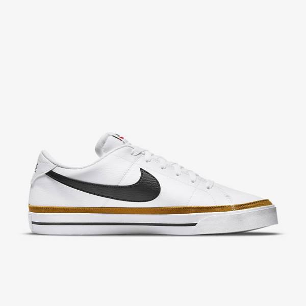 White / Black Men's Nike Court Legacy Sneakers | NK216QXB