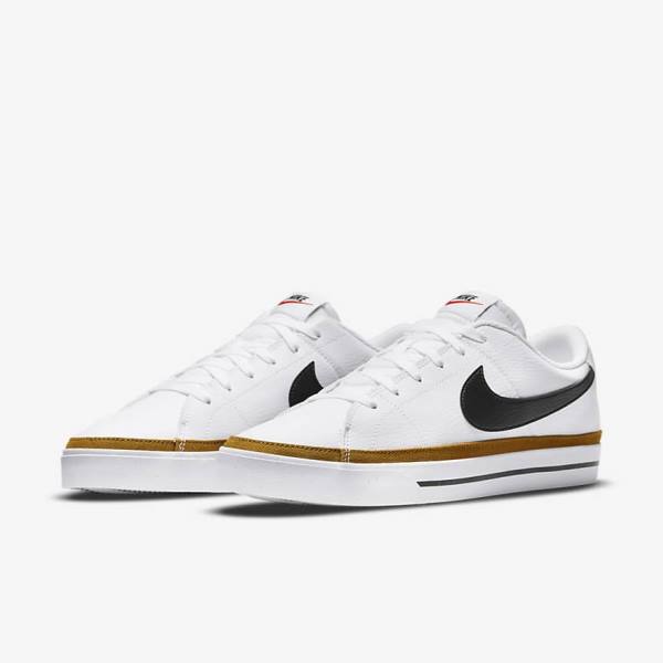 White / Black Men's Nike Court Legacy Sneakers | NK216QXB